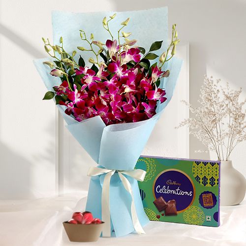 Elegant Orchid  N  Chocolate Gift Set