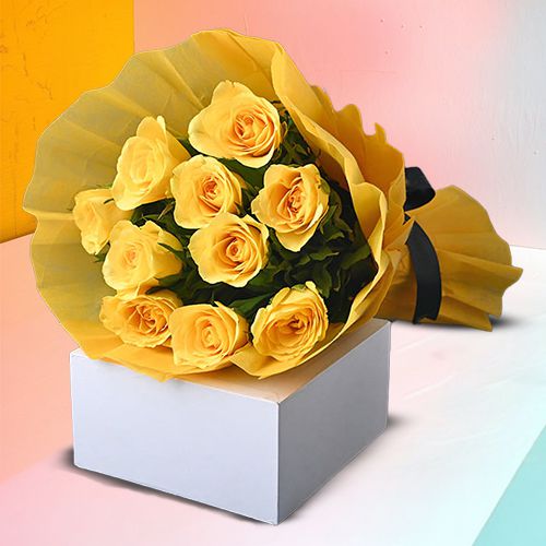 Radiant Yellow Rose Arrangement