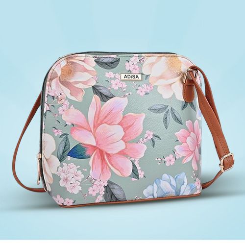 Beautiful Floral Print Crossbody Sling Bag