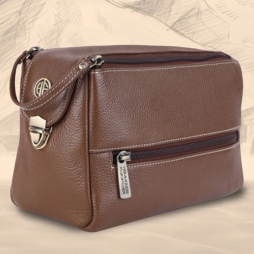 Premium Leather Toiletry Bag