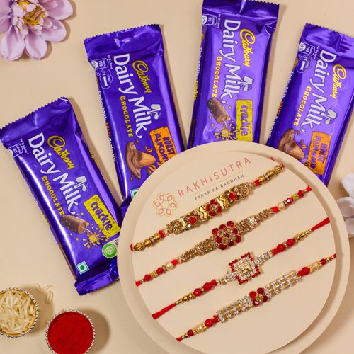 Attractive AD Rakhi Set N Cadbury Chocolate Treat