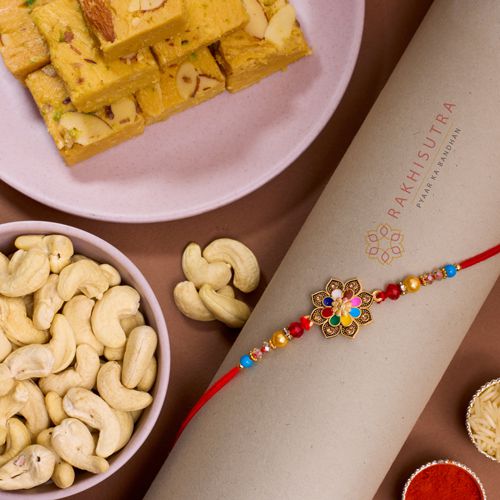 Traditional Kundan Rakhi N Treats Indulgence