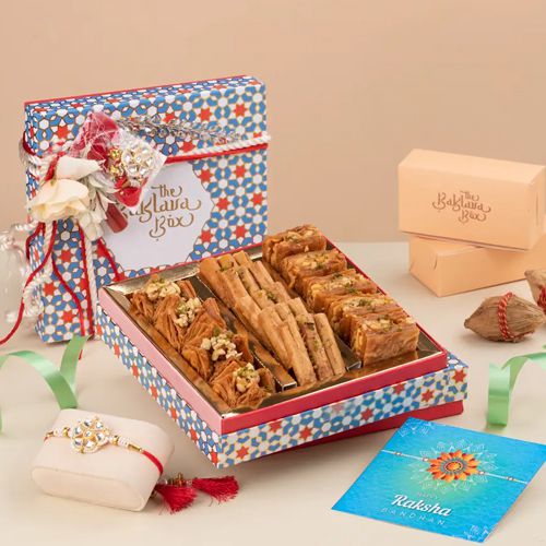 Rakhi Gift Box With Handmade Rakhis  N  Delicacies