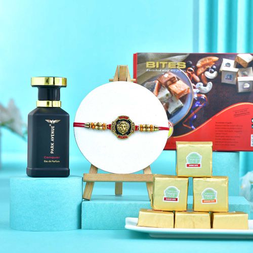 Brothers Delight  Rakhi with Treats N Gifts Set