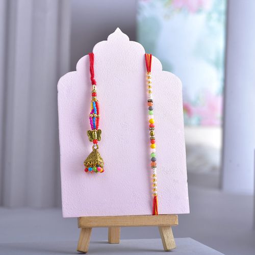 Elegant Beads Bhaiya Bhabhi Rakhi Pair